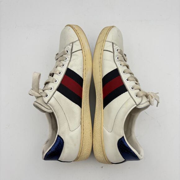 Gucci White Ace Low Sneakers Men's 9 Luxury Streetwear - Picture 8 of 15